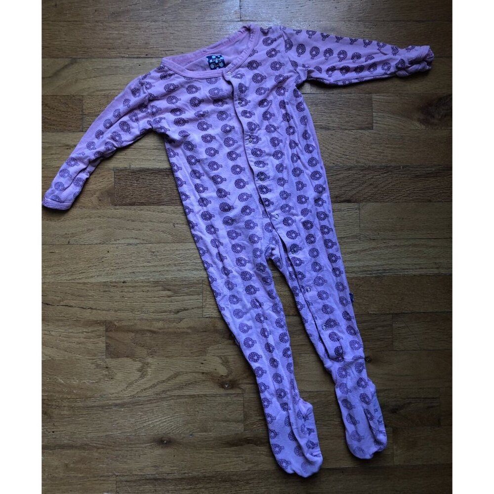 Kickee Pants Size 6-12M Pink Puffer Footie